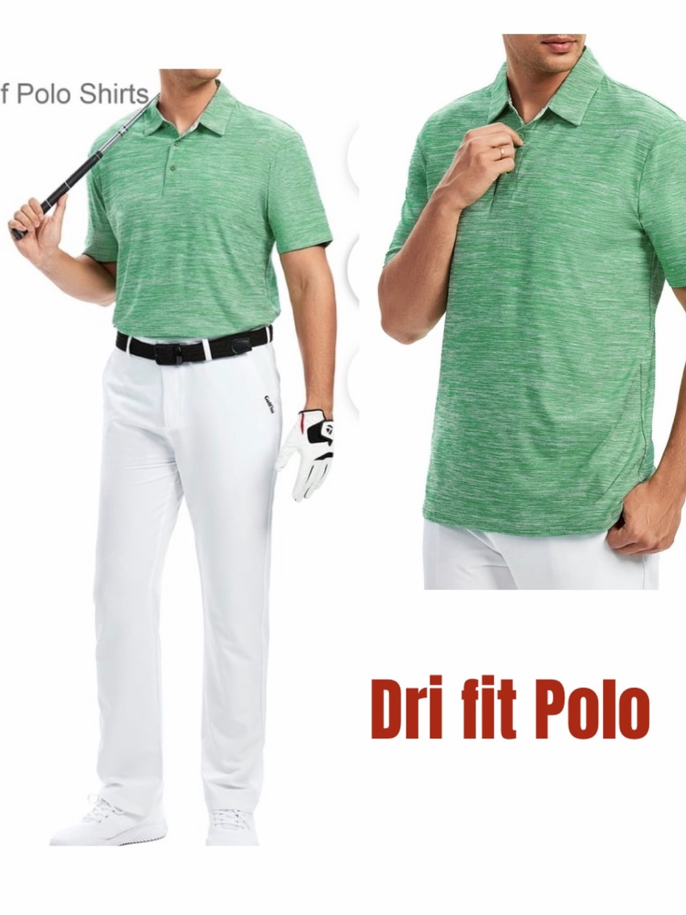 Green Dri-Fit Polo Shirt for Men